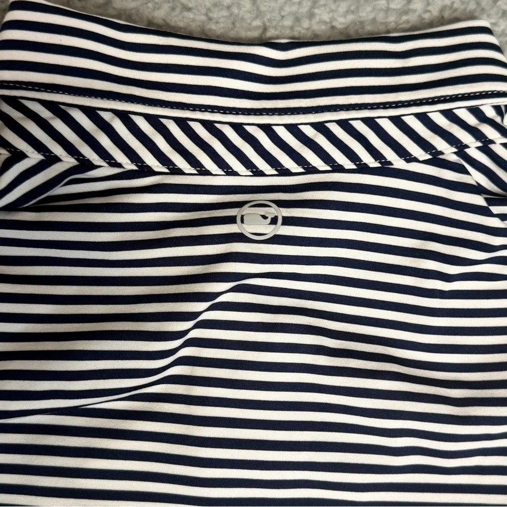 Vineyard Vines Black and White Striped Kids Sankaty Performance Polo